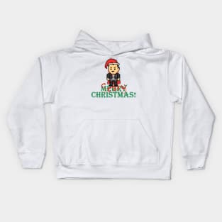 Vampire Pixel Scary Christmas! (Words at the Bottom) Kids Hoodie